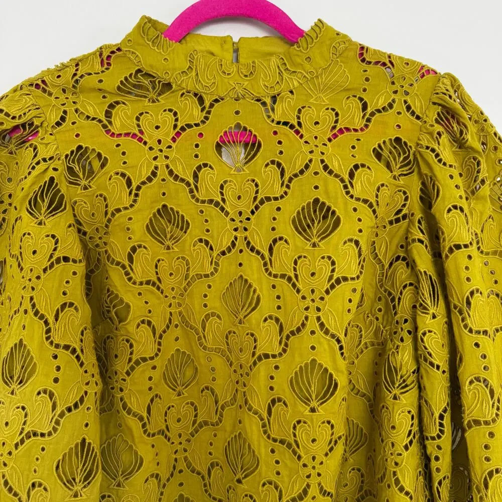 Farm Rio Yellow Lace Blouse